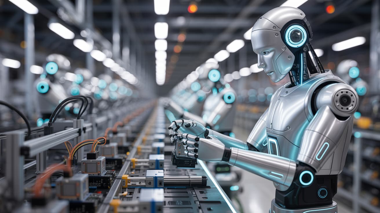 Humanoid robots and Mars settlement illustrating a future of optional work driven by AI