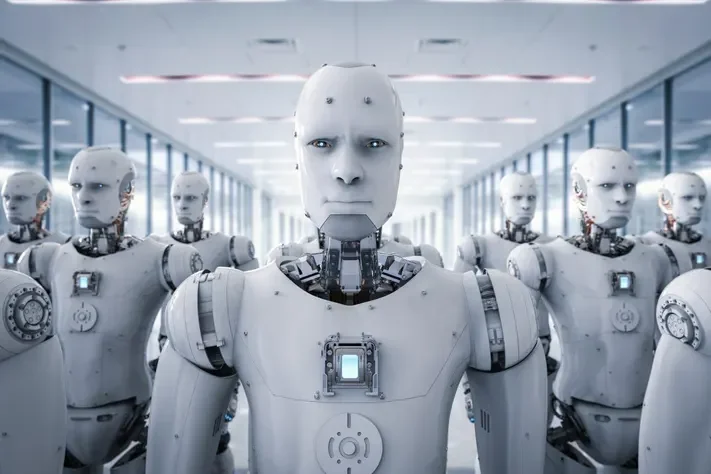 Humanoid robots working on a factory floor illustrating the humanoid robots economy and labor shift