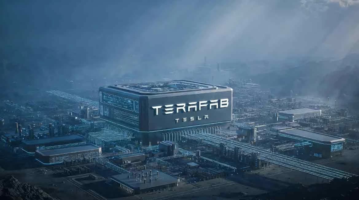 Rendering of the Musk chip factory in Texas producing custom AI silicon wafers at scale