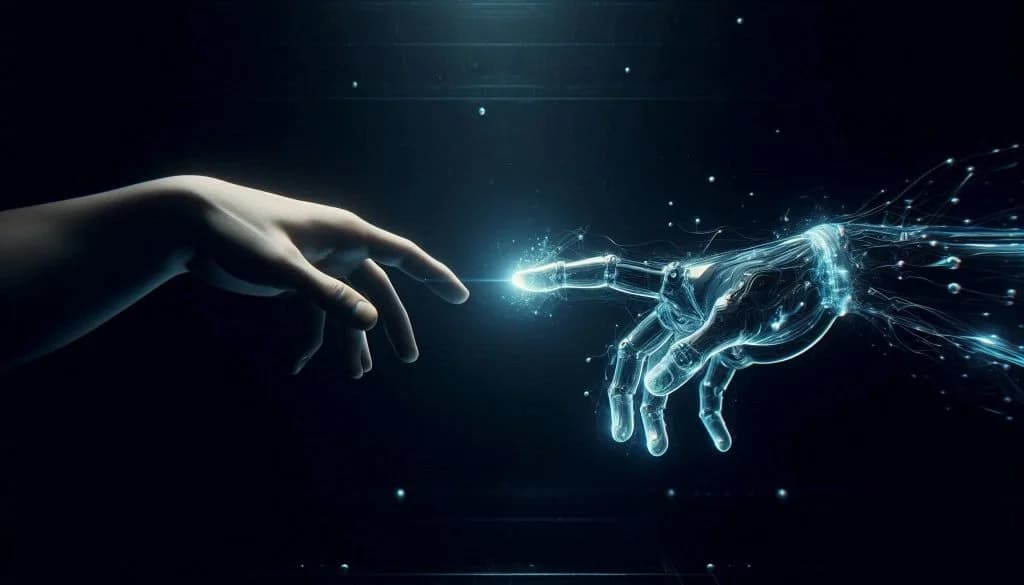 AI agents working autonomously as human workers face job displacement in a divided economy