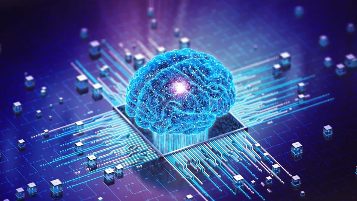 AI agents leverage concept showing a solo creator amplified into a full team by autonomous systems