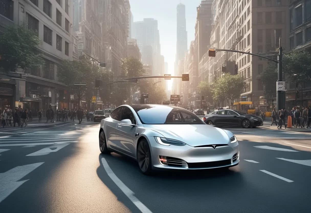 Autonomous vehicle on a US highway illustrating federal self-driving regulation across all 50 states