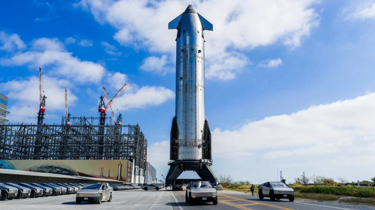 Starship V3 rocket launching, illustrating the mass to orbit leap powering solar AI satellites