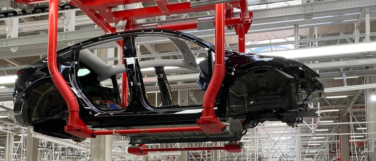 China manufacturing dominance shown through EV assembly lines, battery cells, and rare earth magnet supply chains