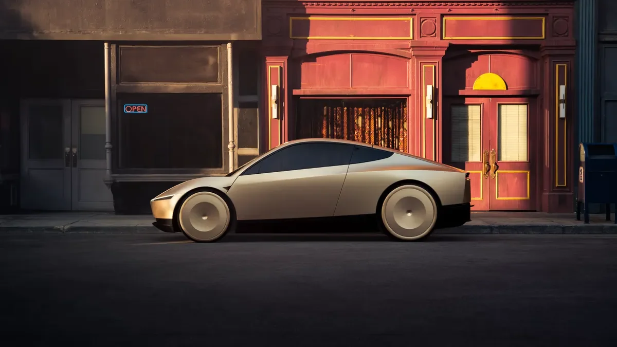 Tesla Cybertruck on Full Self-Driving navigating a city street during the tesla robotaxi expansion