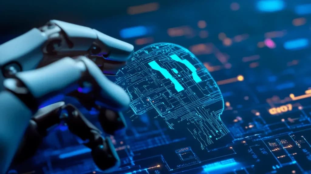 Illustration of a person working alongside AI tools, showing ai human potential and creative augmentation in 2026