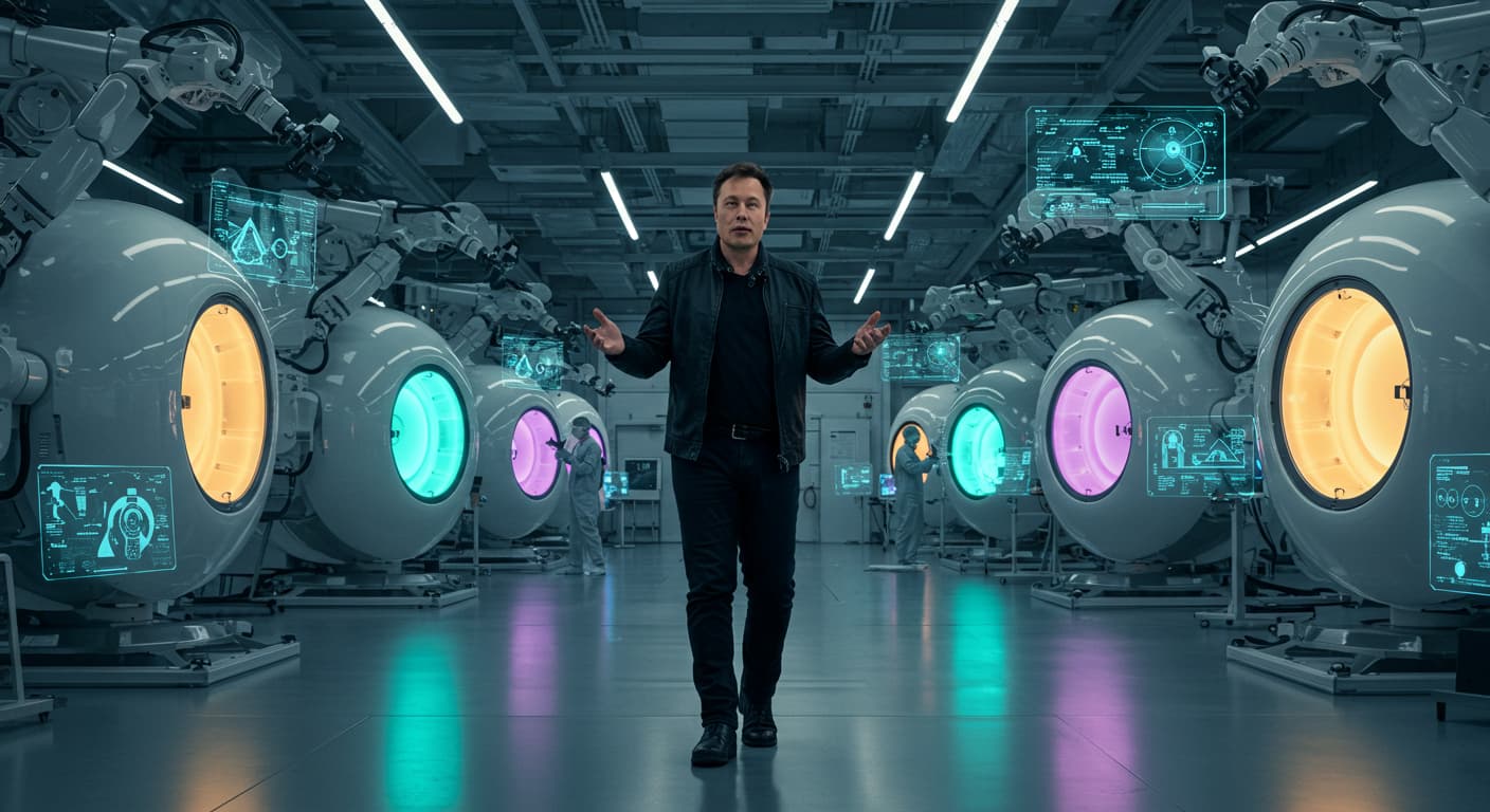 Tesla self-driving car and humanoid robot working together as autonomy outpaces regulation
